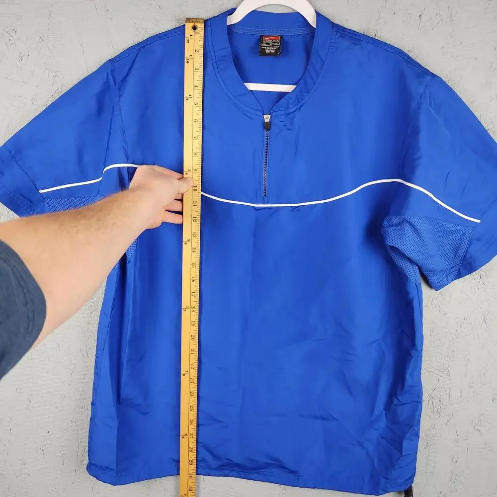 Vintage Nike Team Pullover Mens Medium Blue Dri-FIT 1/4 Zip Mesh Blank Sports